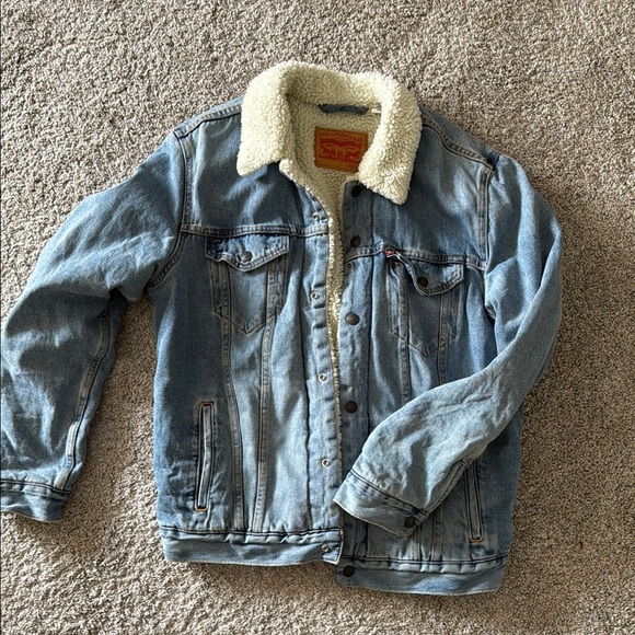 Mens levi light wash Sherpa jacket - Picture 1 of 3